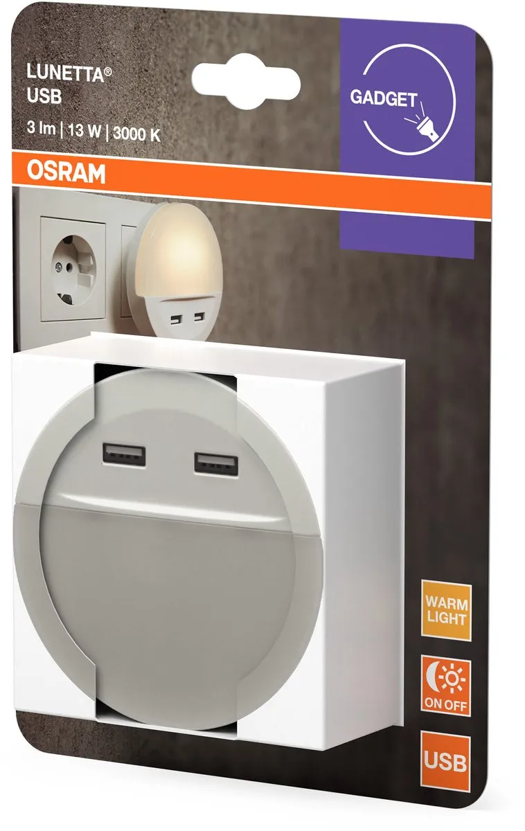 Osram Lunetta LED Nachtlampje USB - Warm wit 3000K