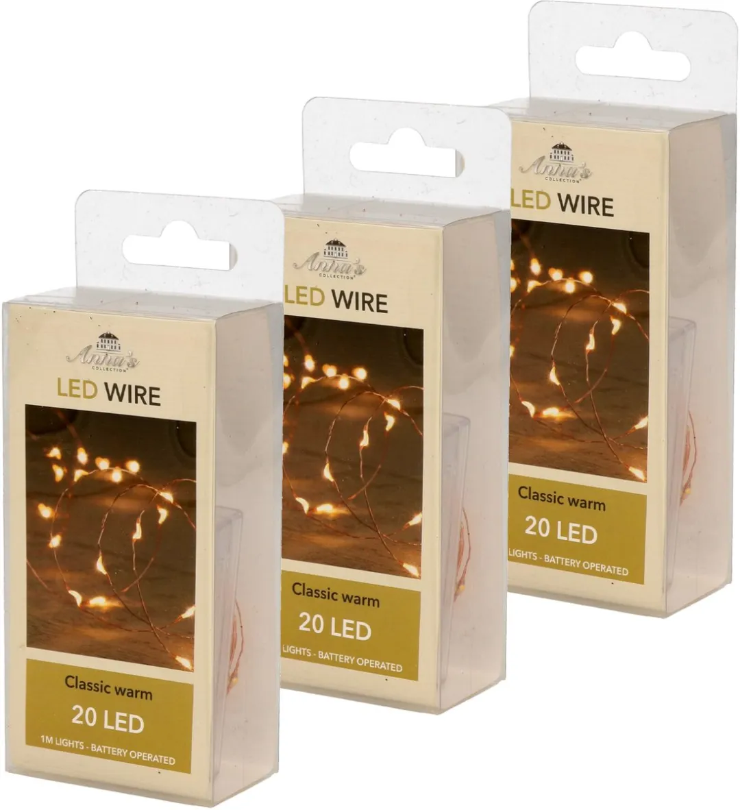 Anna's Collection Draadverlichting 20 LED Warm Wit 100cm