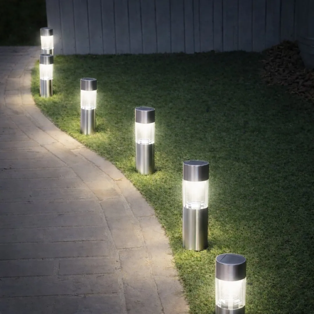 Grundig Solar Tuinlamp Set 6 Stuks - Zilver