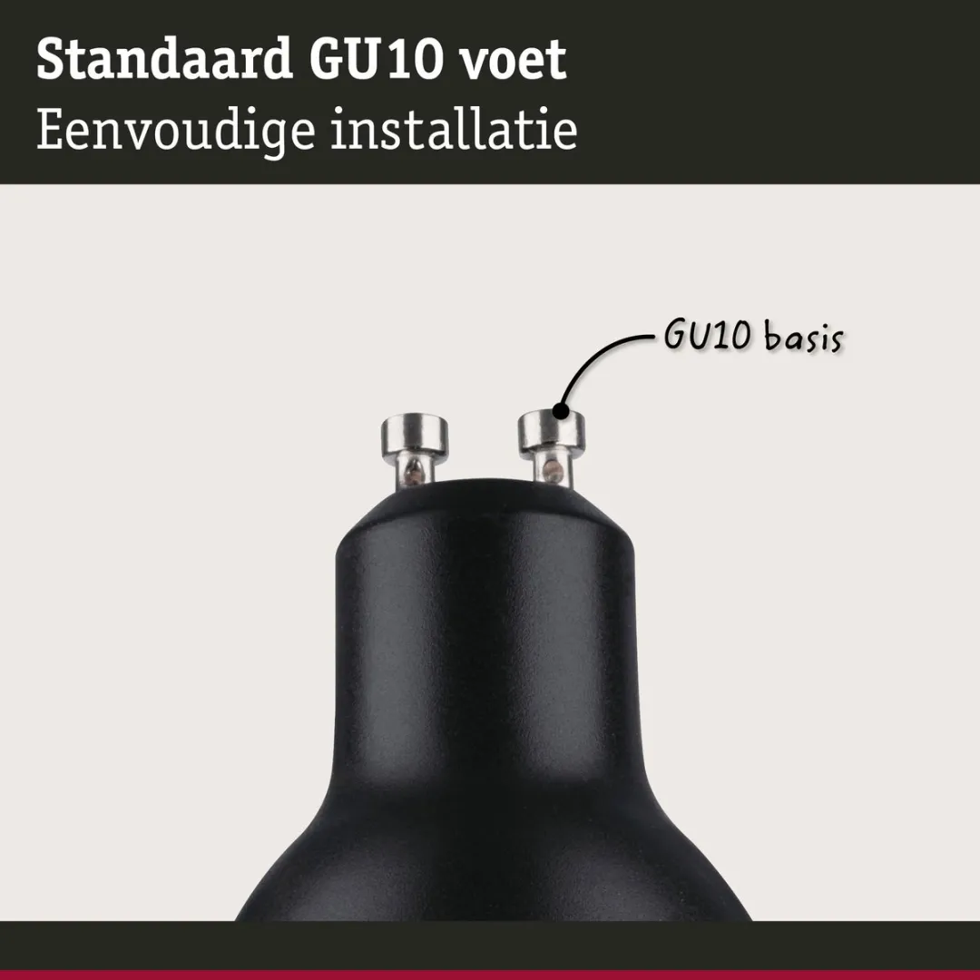 Paulmann LED Reflector GU10 Set 3x7W 2700K - 3x460lm - Zwart mat
