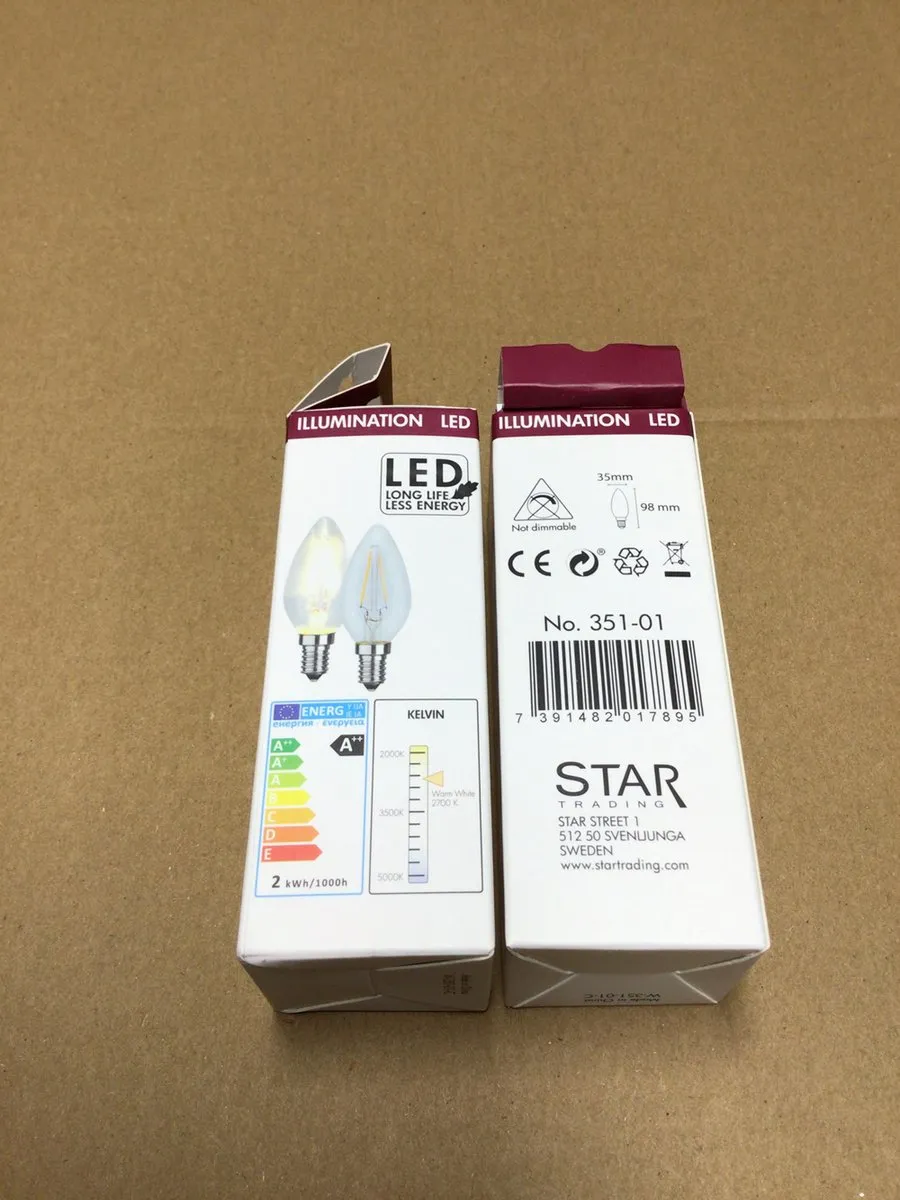 Star Trading Filament Kaarslamp E14 2W - Extra Warm Wit