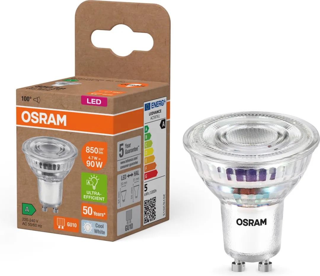 Osram LED Spot GU10 PAR16 4.7W 850lm Koel Wit - afbeelding 6 van 6