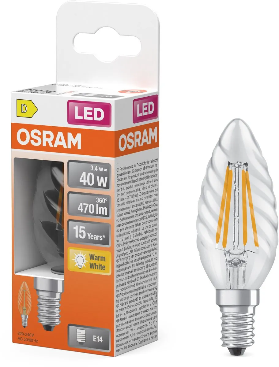 Osram LED Retrofit Classic BW 3.4W E14 - Warm wit 2700K