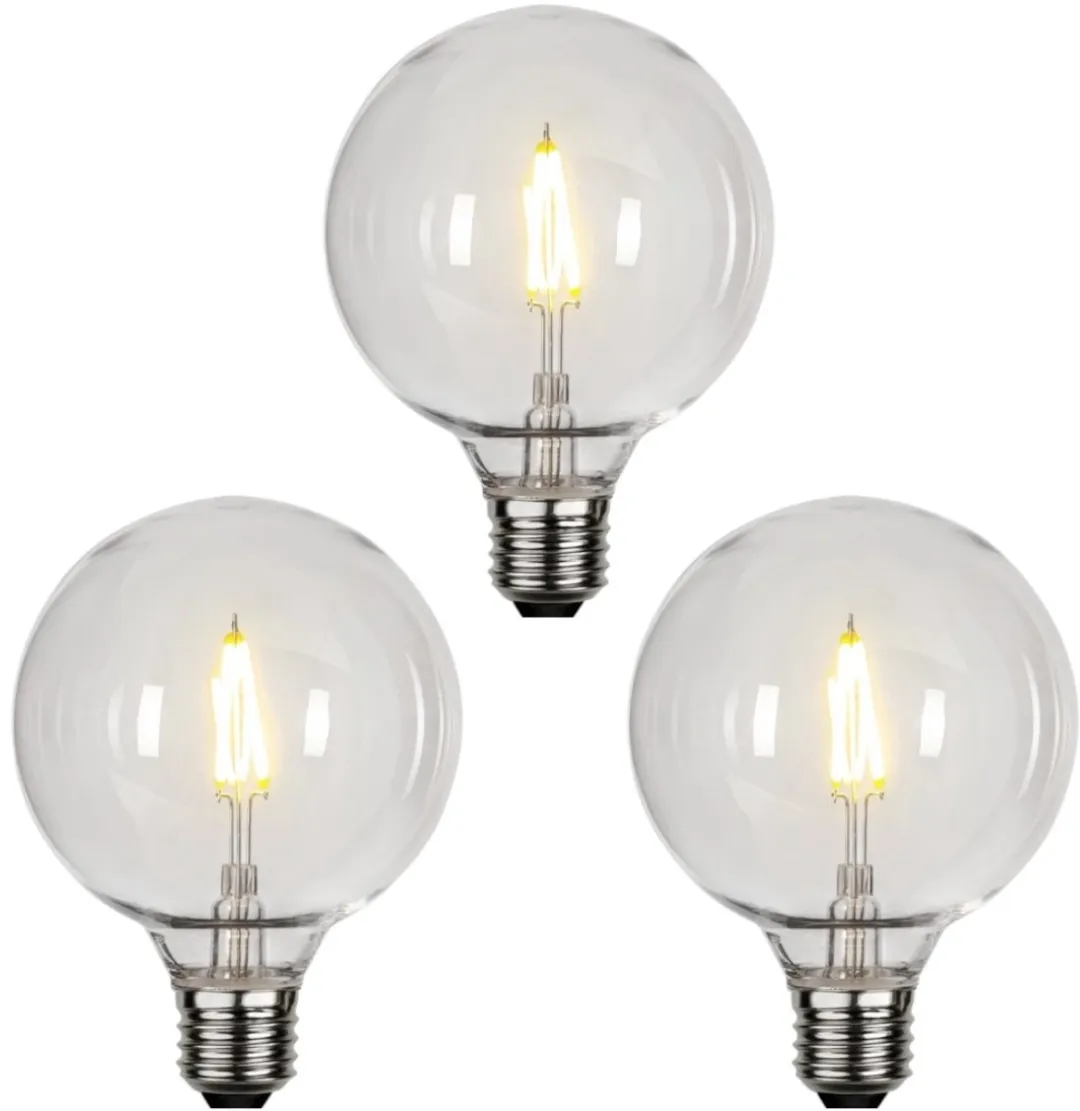 Star Trading Prikkabel G95 Bol E27 1W Extra Warm Wit - 3 Stuks