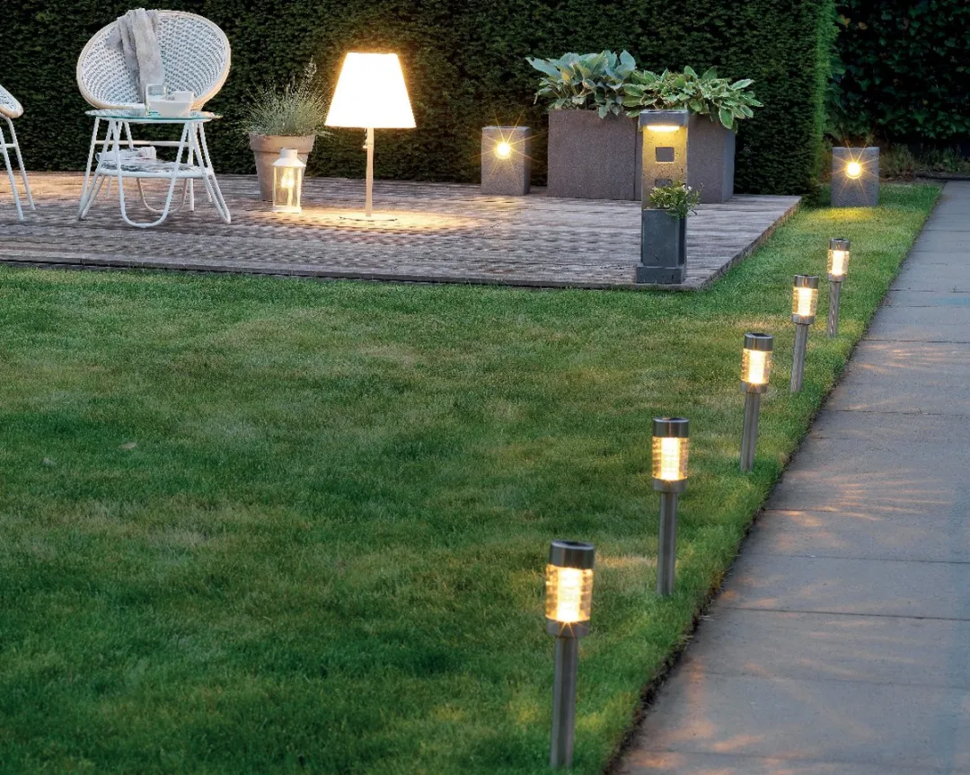 Lumineo Solar Tuinlampen Set 10 Stuks - 1W - RVS Zilver