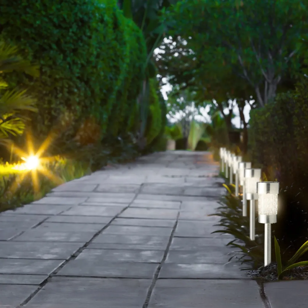 Lumineo Solar Tuinlampen Set 10 Stuks - 1W - RVS Zilver