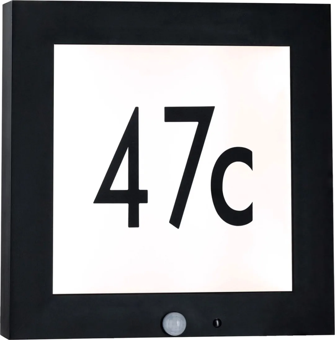 Paulmann LED Wandlamp Huisnummer Vierkant Antraciet 9W