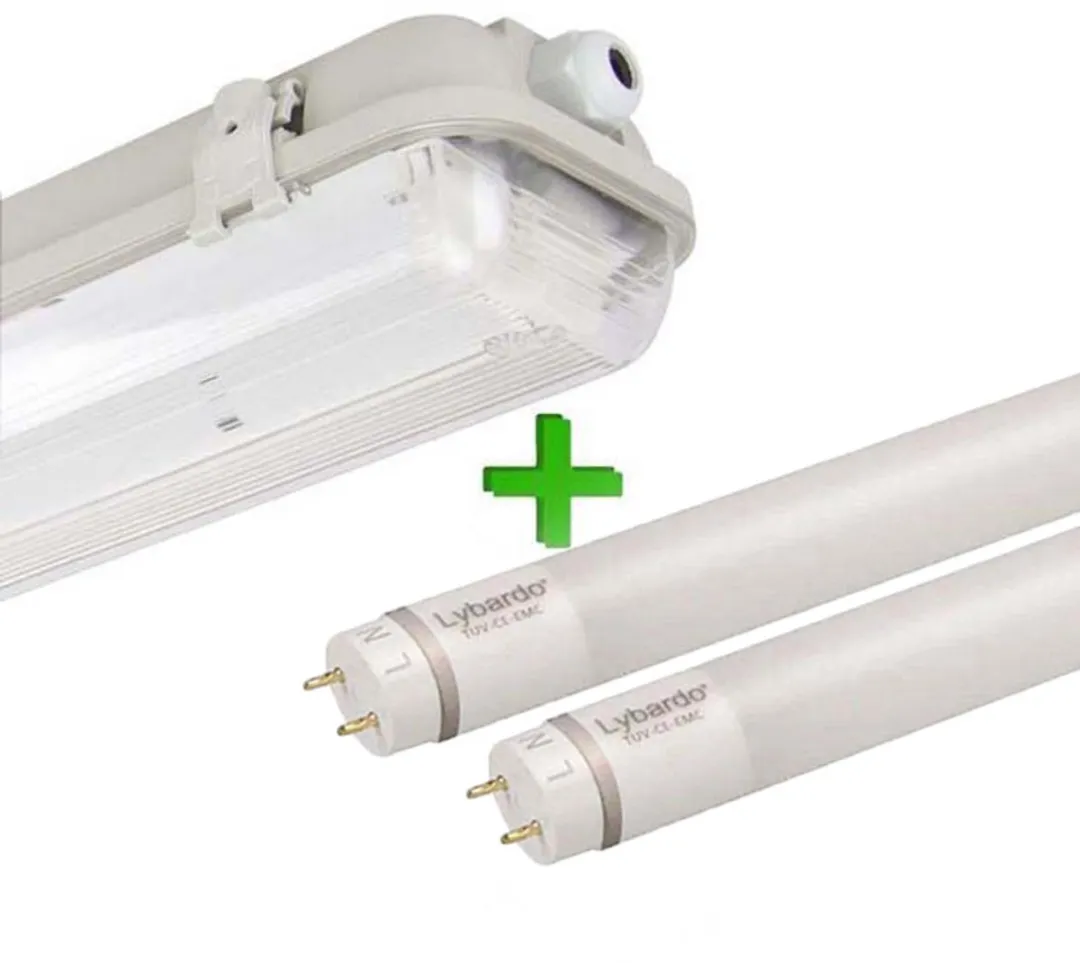Lybardo TL Lamp 60cm Prof IP65 - 2x9W 6000K - Grijs
