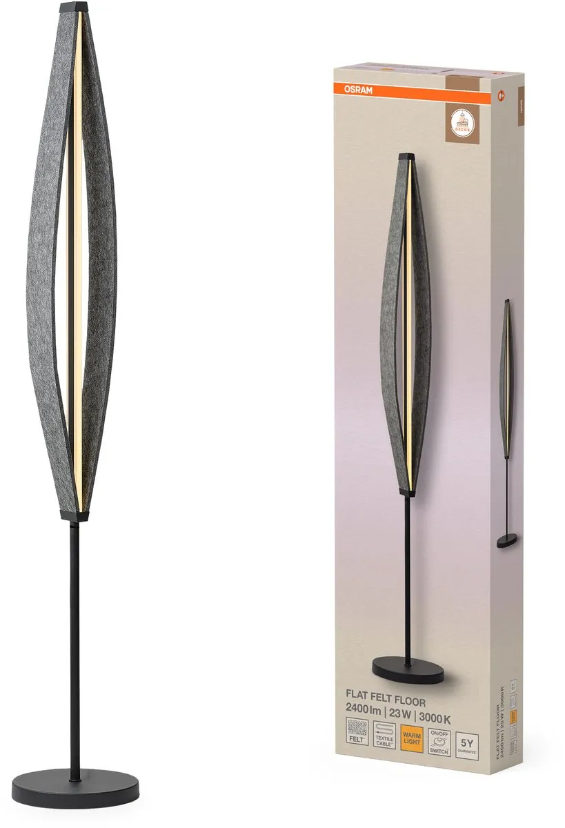 Osram Decor Flat Felt Vloerlamp 23W - Grijs
