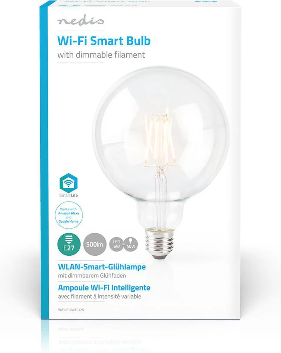 Nedis SmartLife LED Filamentlamp E27 5W Warm Wit - Glas - 1 Stuks - afbeelding 6 van 6