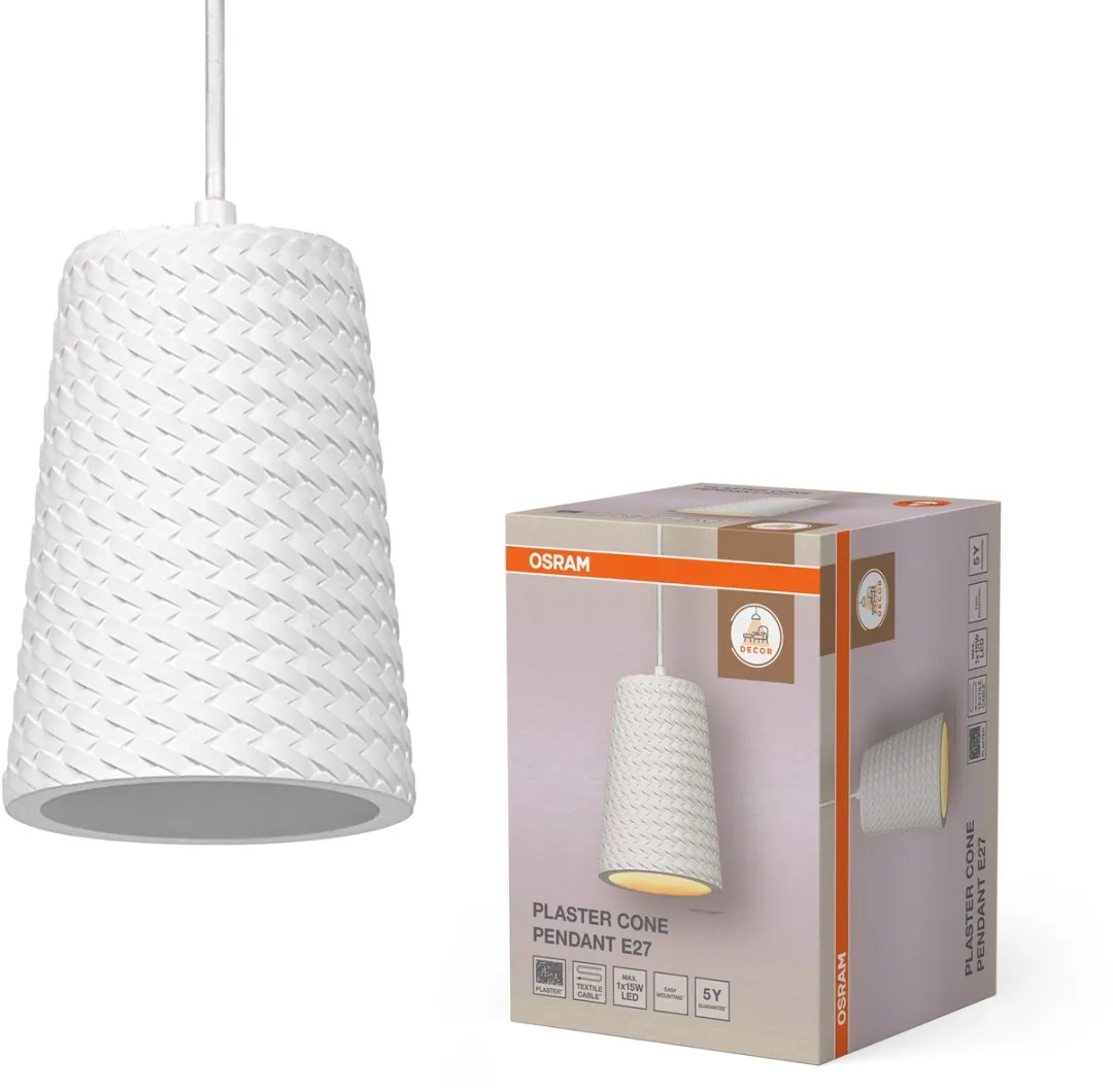 Osram Decor Gips Hanglamp 135cm - E27 Wit