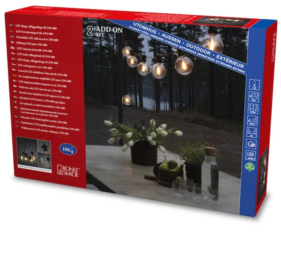 Konstsmide Sweden 2395-800 Snoerverlichting - 10x Ø10cm Globes Warmwit - afbeelding 6 van 6