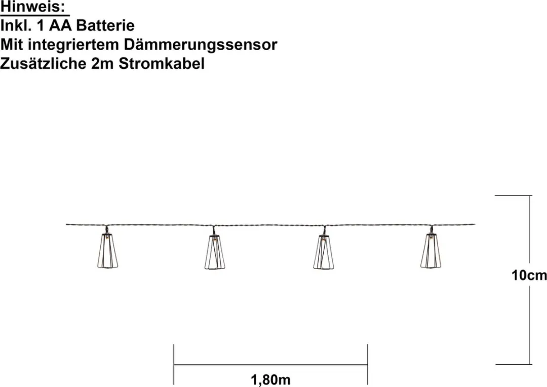 Star Trading LED-lichtketting Eddy Zonne-energie 180cm - Warm wit