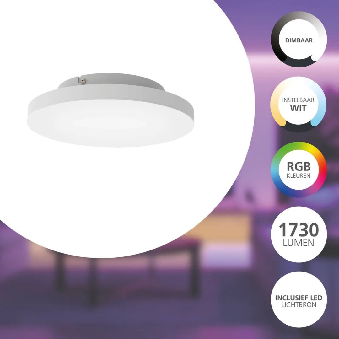 EGLO connect.z Turcona-Z Plafondlamp Ø30cm - Wit - RGB & Wit - Zigbee