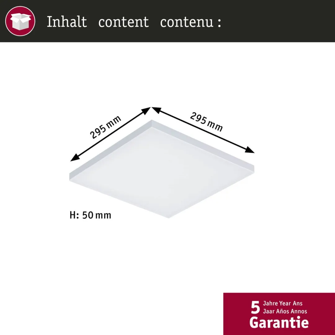 Paulmann LED-paneel Velora Hoekig 300x300mm 16,8W 1500lm - Wit - afbeelding 6 van 6