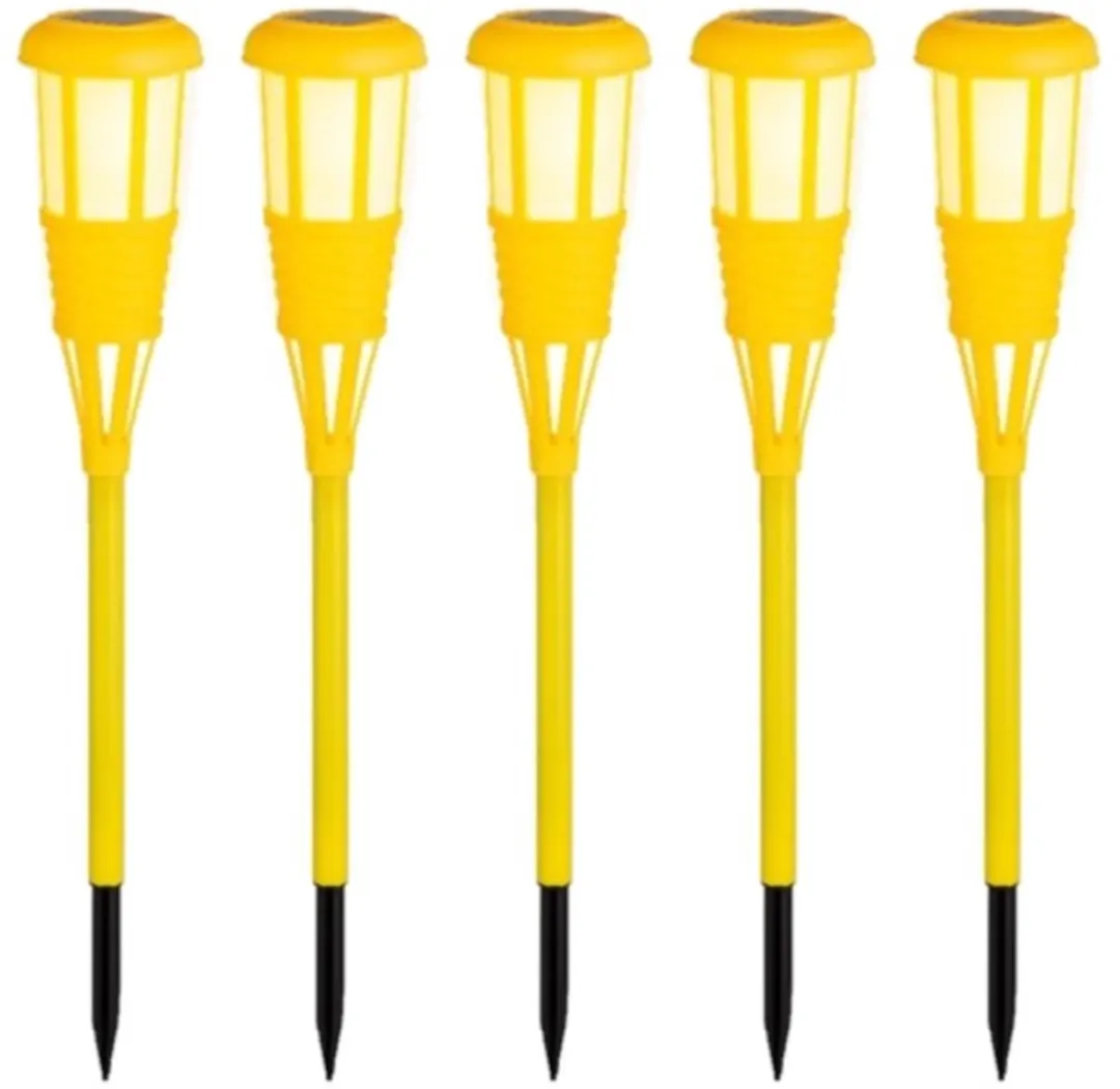 Lumineo Solar Tuinfakkels Geel 61cm - 3 Stuks - afbeelding 6 van 6