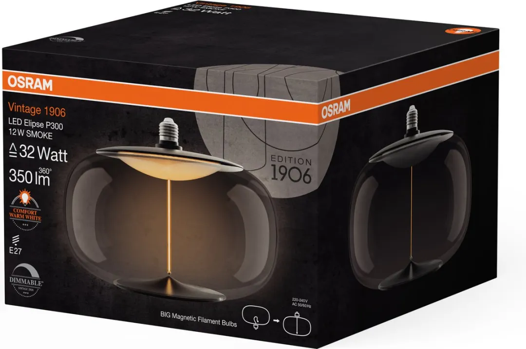Osram Vintage 1906 LED E27 12W 350lm - Zeer Warm Wit 1800K