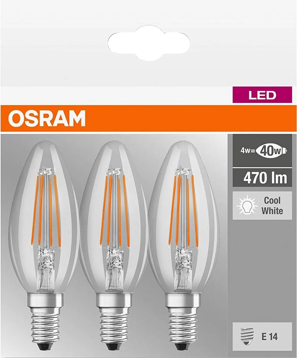 Osram LEDVANCE 4W E14 Koelwit LED - 3 Stuks