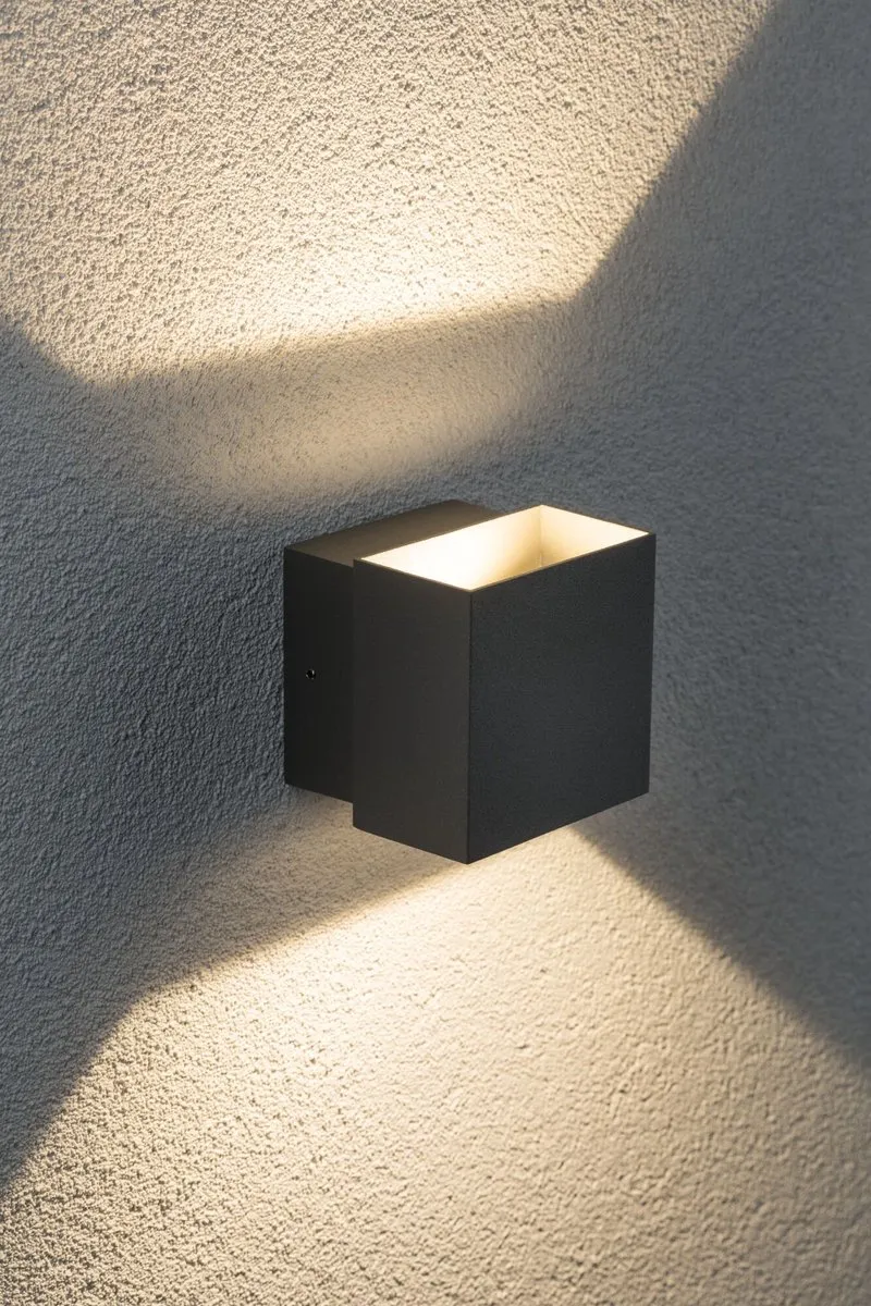 Paulmann LED-wandlamp Cybo IP65 2x3,5W 200lm - Grijs