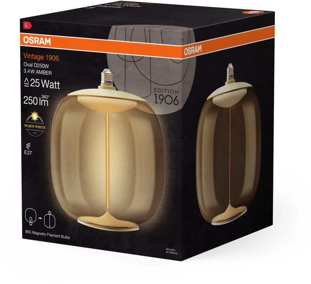 Osram Vintage 1906 BIG LED Lamp 3,4W E27 - Warm wit - Ovaal