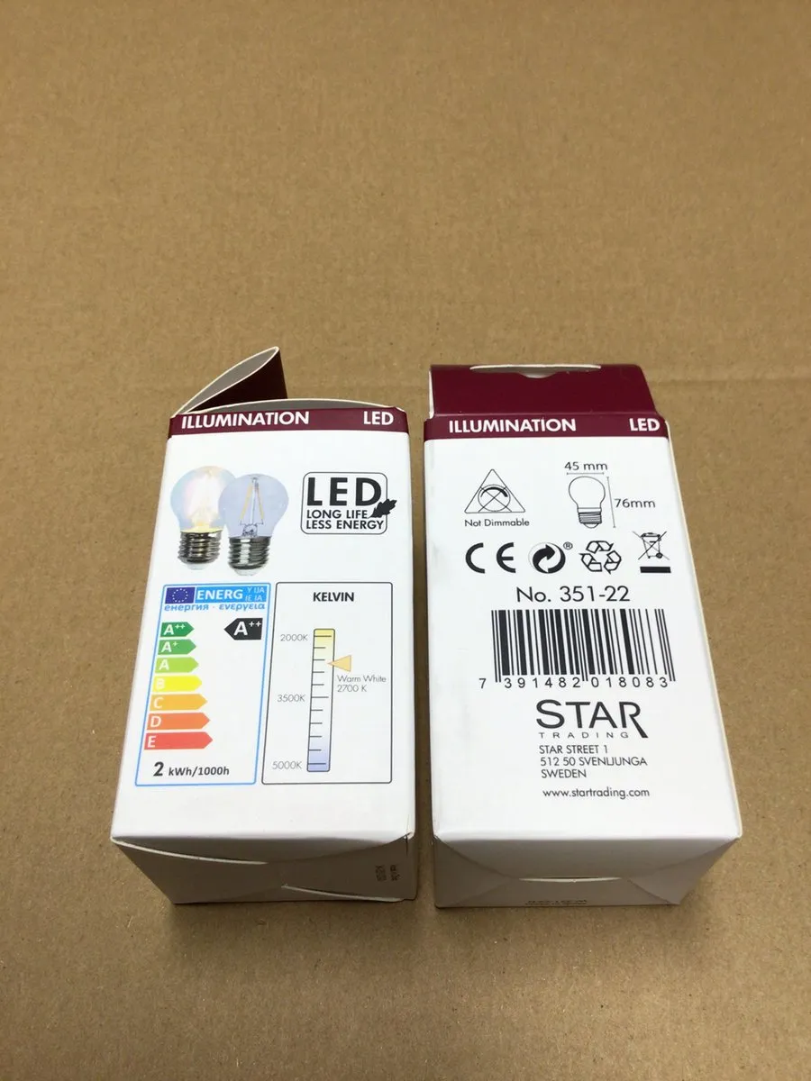 Star Trading Kogellamp E27 2W Extra Warm Wit 2700K