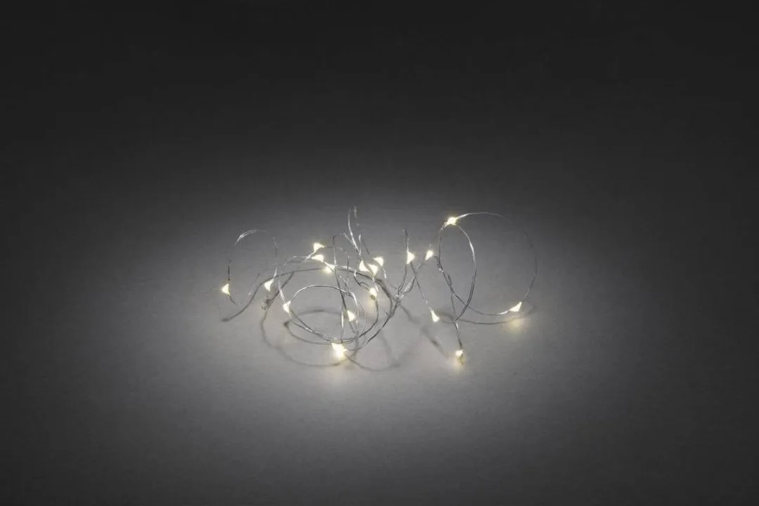 Konstsmide LED Lichtsnoer Metaaldraad 40 Punten - 6u Timer - Warmwit
