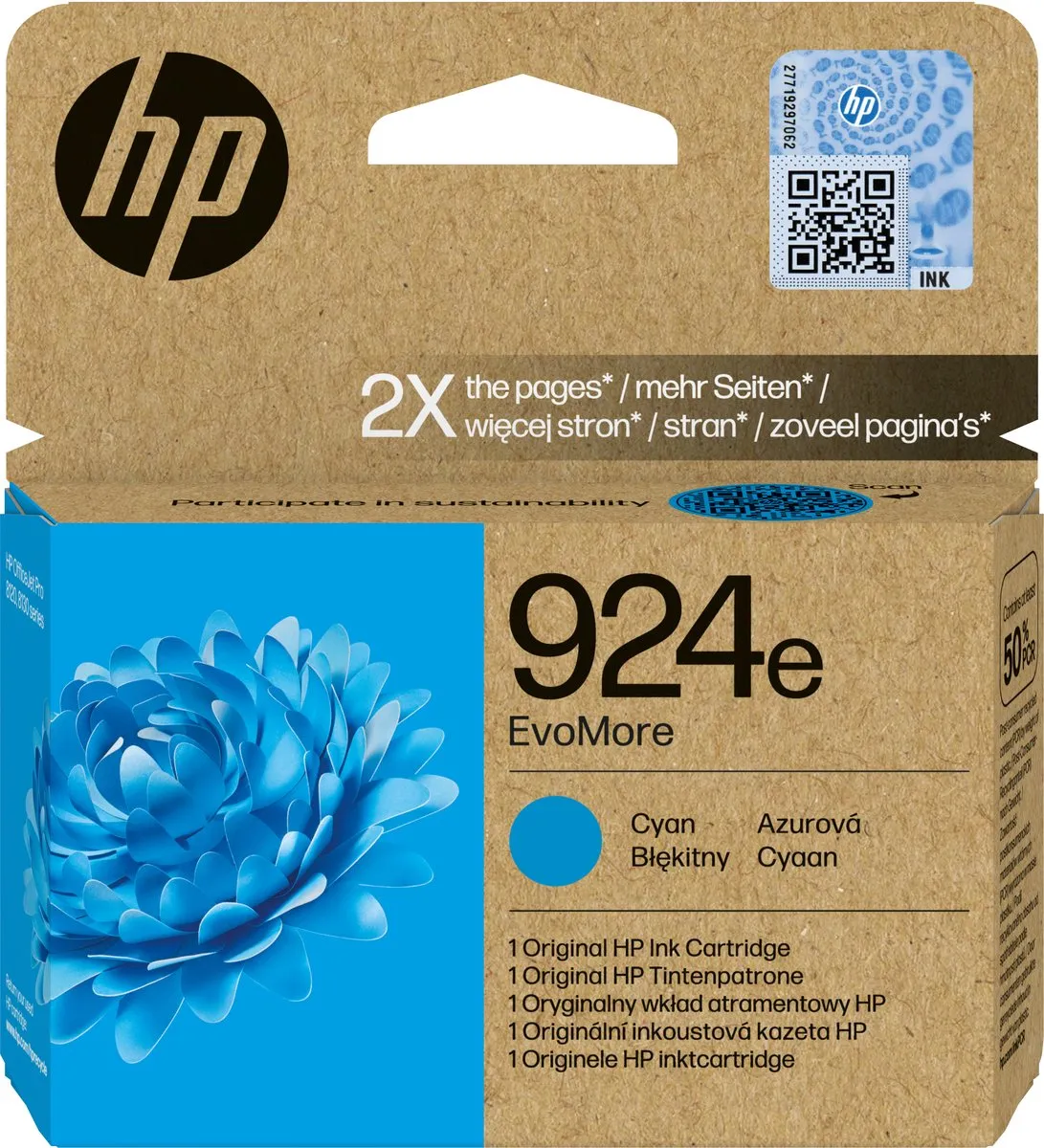 HP 4K0U7NE 924e Evomore Inktcartridge - Cyaan
