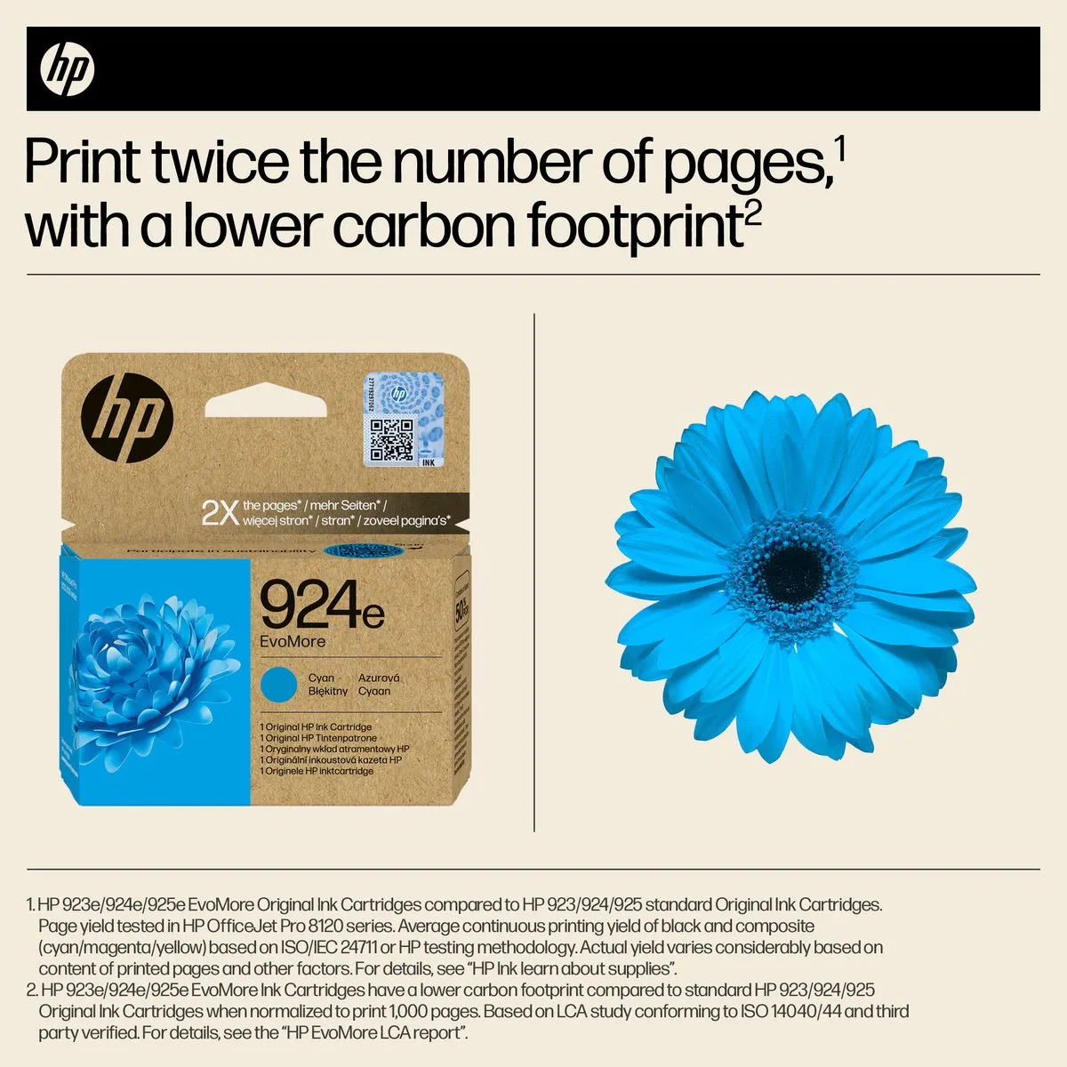 HP 4K0U7NE 924e Evomore Inktcartridge - Cyaan