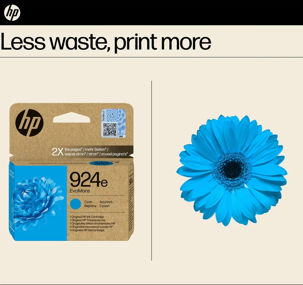 HP 4K0U7NE 924e Evomore Inktcartridge - Cyaan
