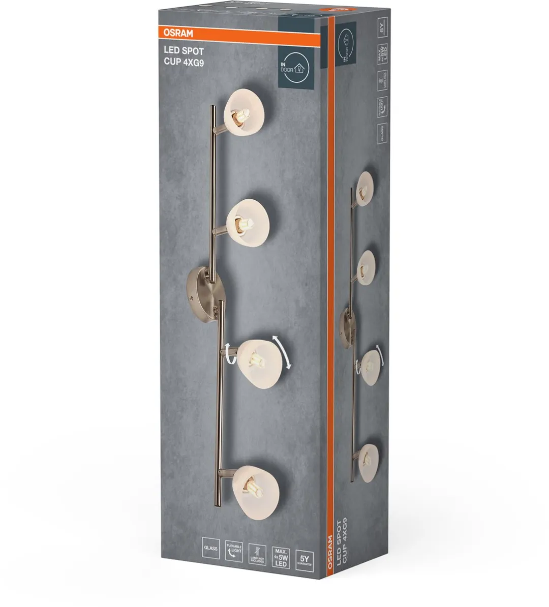 Osram Spot Cup Opbouwarmatuur 4xG9 - Geborsteld nikkel