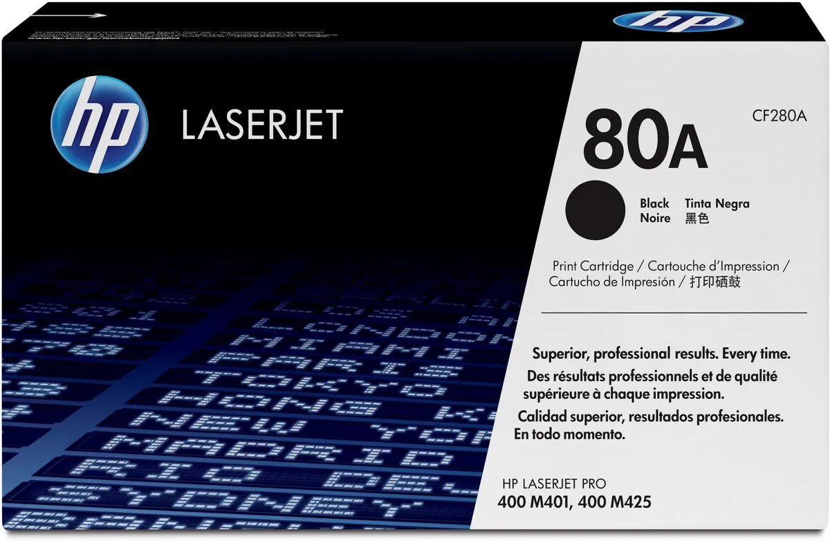 HP 80A CF280A Tonercartridge - 2.560 pagina's - Zwart