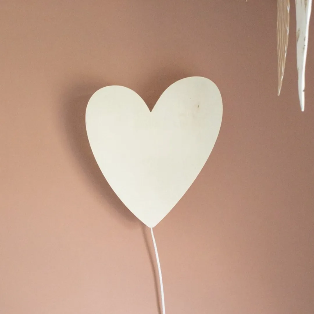 TreeToys Houten Wandlamp Hartje