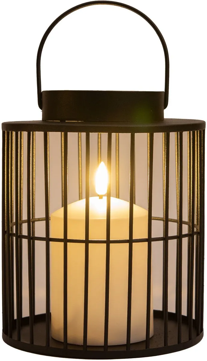 Anna's Collection Buitenlantaarn 2x LED - 15x18cm - Zwart