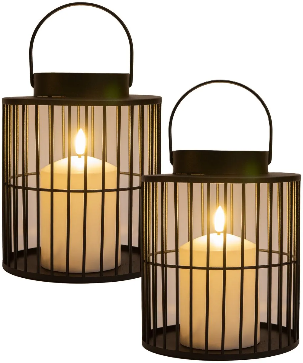 Anna's Collection Buitenlantaarn 2x LED - 15x18cm - Zwart