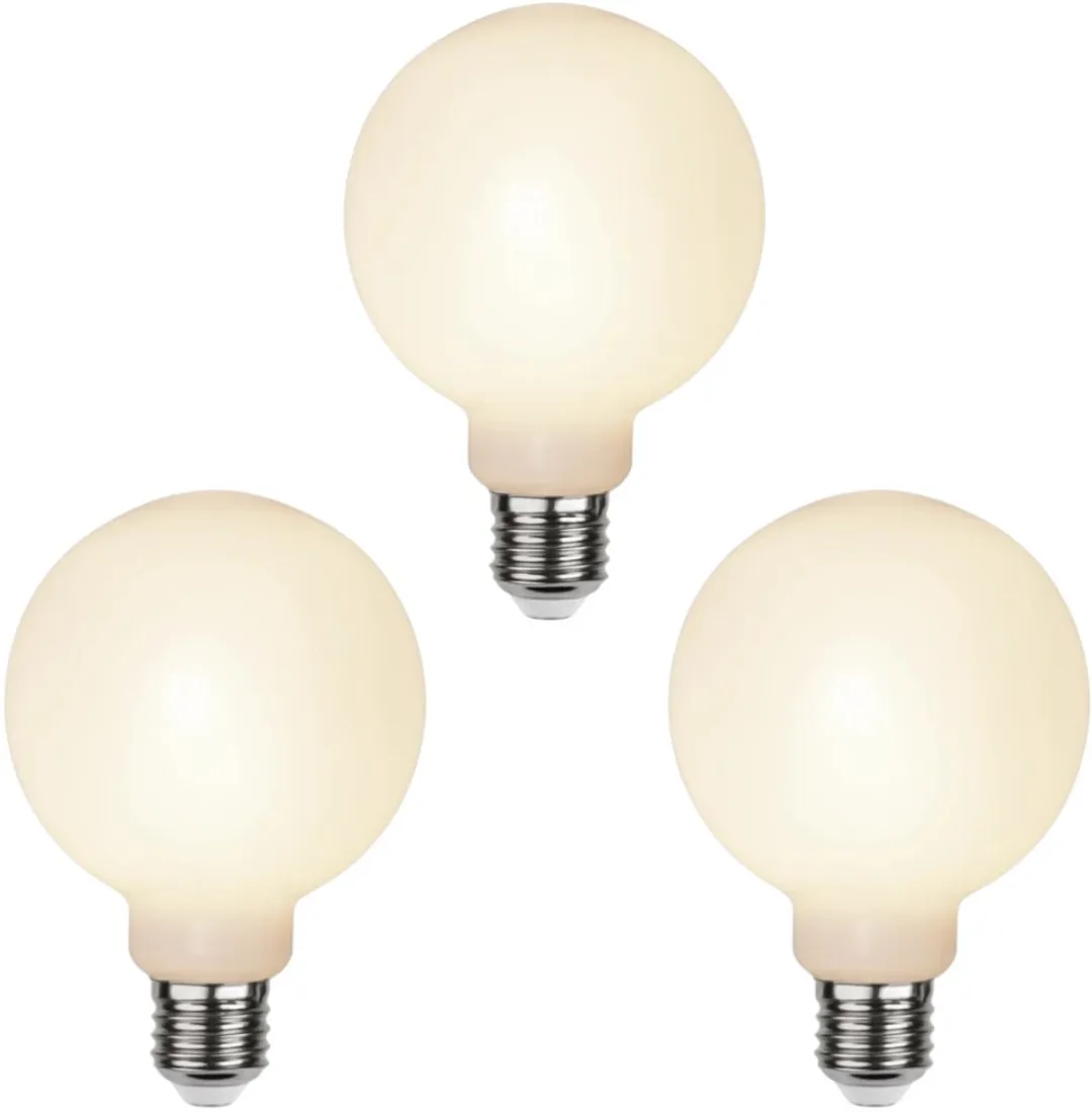 Star Trading Prikkabel G95 Bol E27 1.2W Extra Warm Wit - 3 Stuks