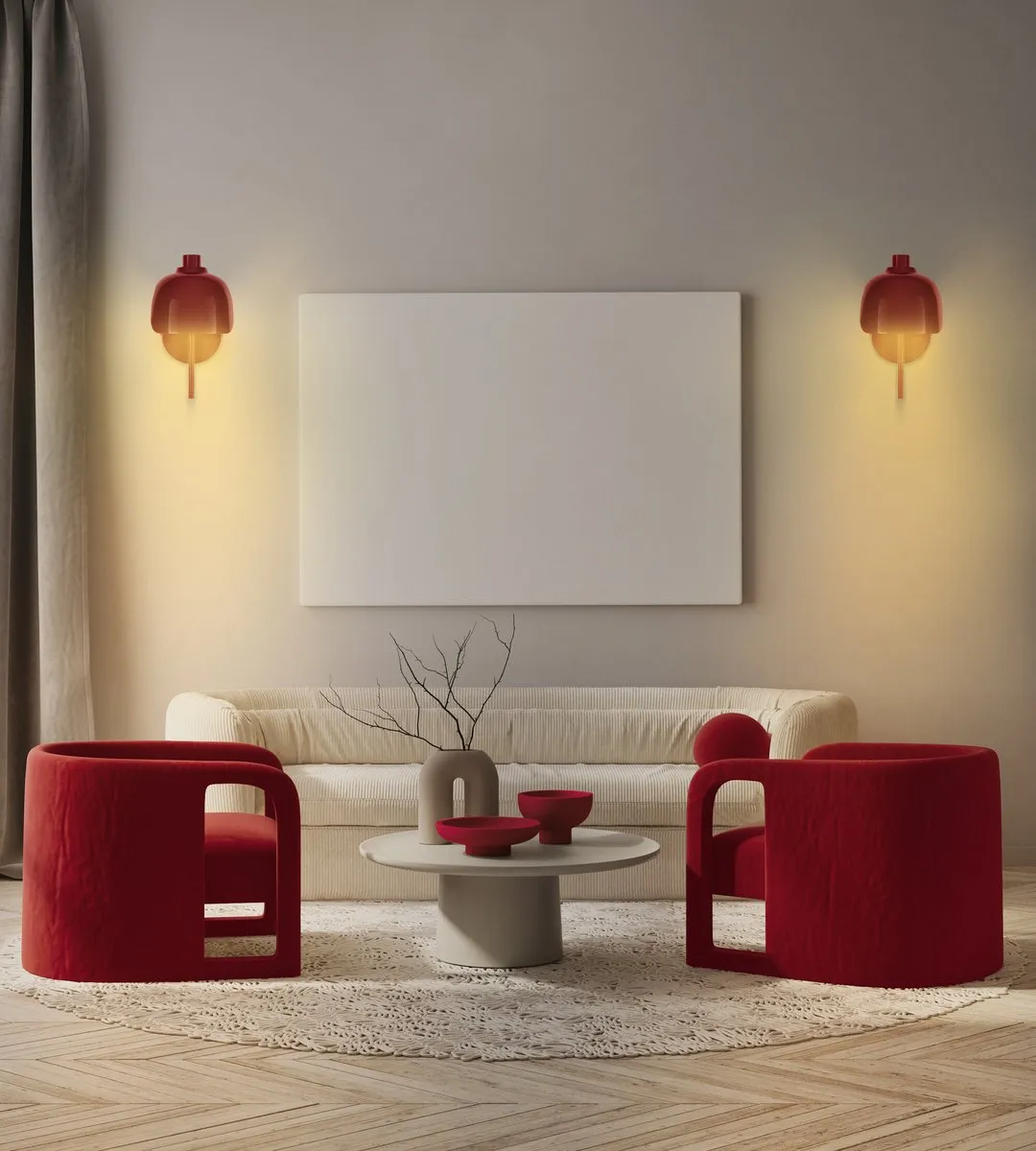 Osram Decor Corolle Wandlamp G9 - Rood Metaal Glas