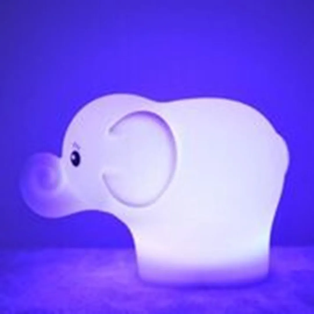 Simply for Kids Nachtlamp Silicone Olifant - RGB Wit