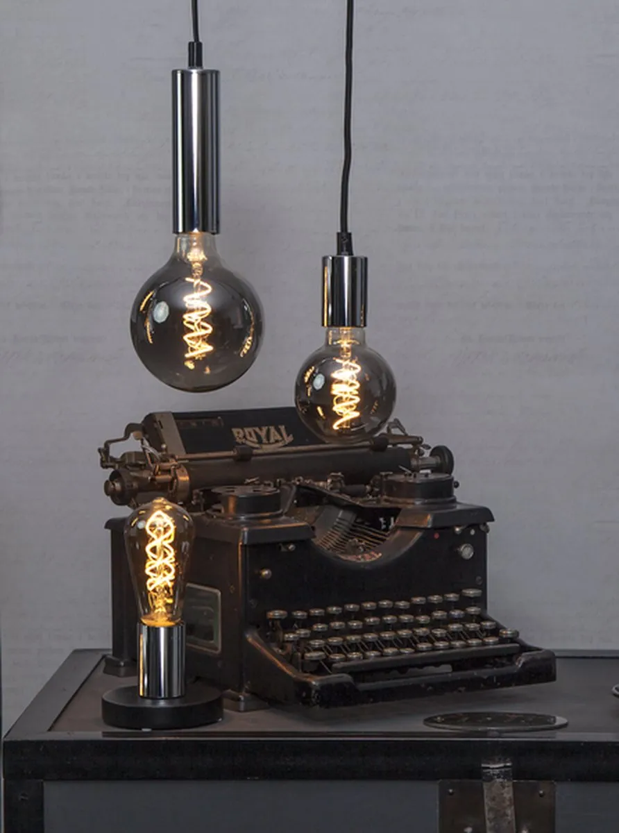Star Trading Druppel-Edison Rookglas E27 2W - Dimbaar