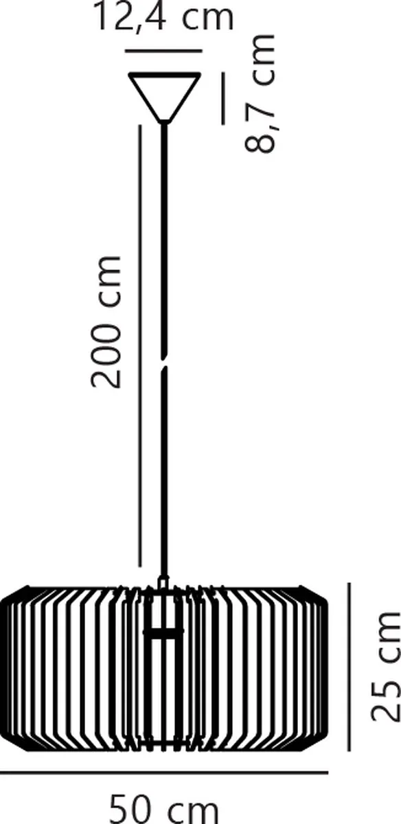 Nordlux Asti 50 Hanglamp - Ø50cm - Hout