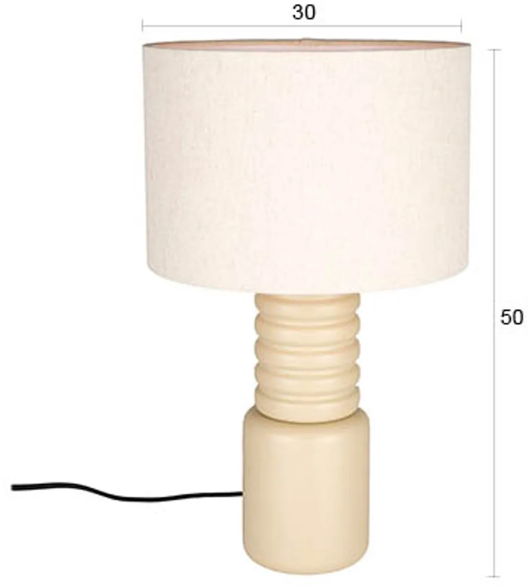 Zuiver Six Tafellamp - Beige - Ø30cm - afbeelding 6 van 6