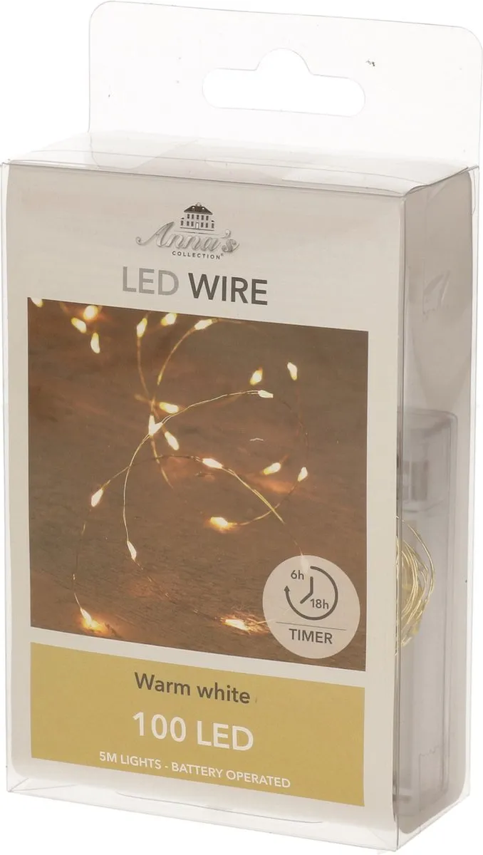 Anna's Collection Draadverlichting 100 LED Warm Wit 500cm