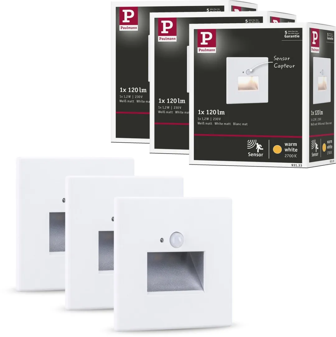 Paulmann Edge LED Wandinbouwlampen 3x