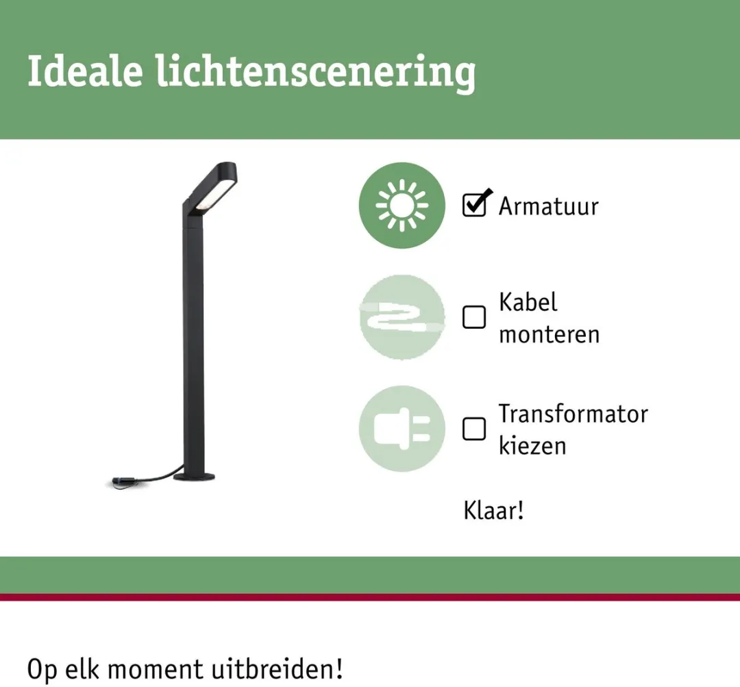 Paulmann Plug & Shine Ito LED Bolderlamp 6W 3000K - Antraciet