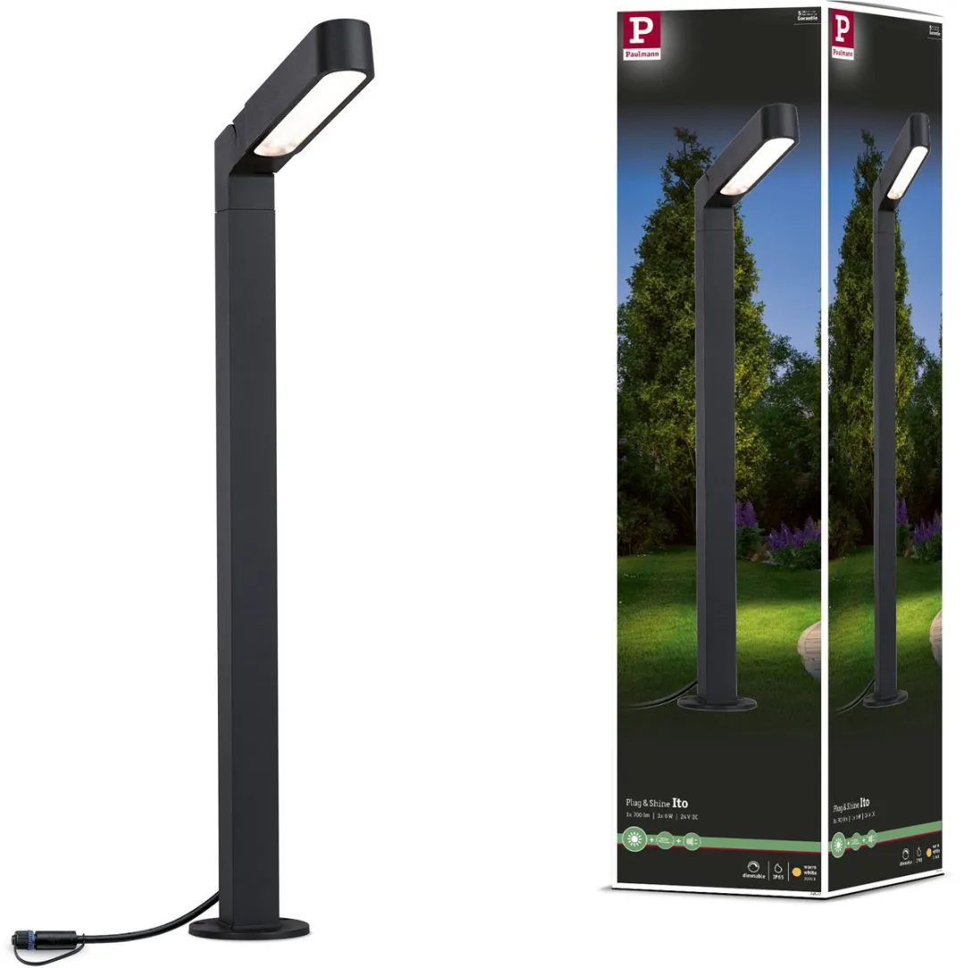 Paulmann Plug & Shine Ito LED Bolderlamp 6W 3000K - Antraciet