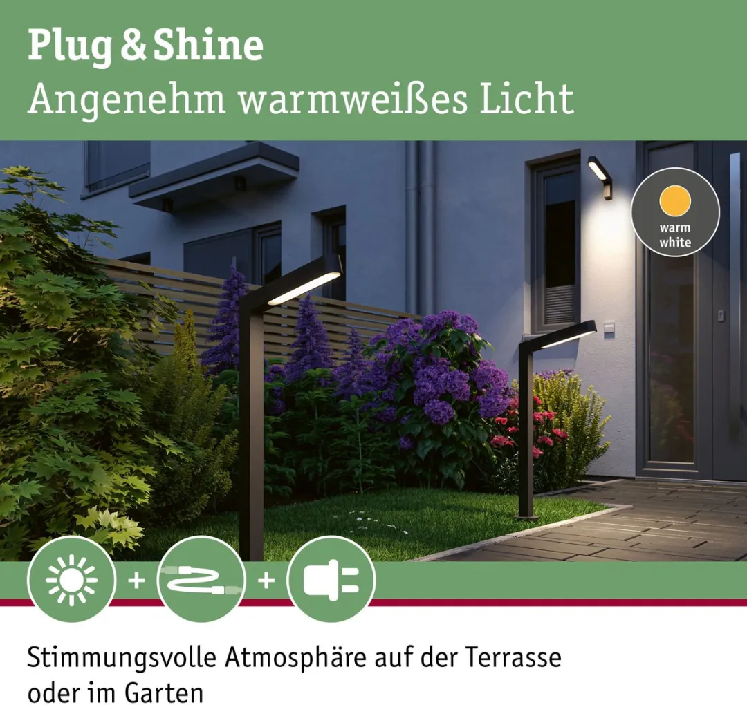 Paulmann Plug & Shine Ito LED Bolderlamp 6W 3000K - Antraciet