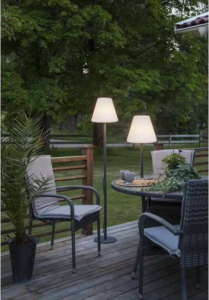 Star Trading Kreta Buitenvloerlamp 150cm - Zwart/Wit