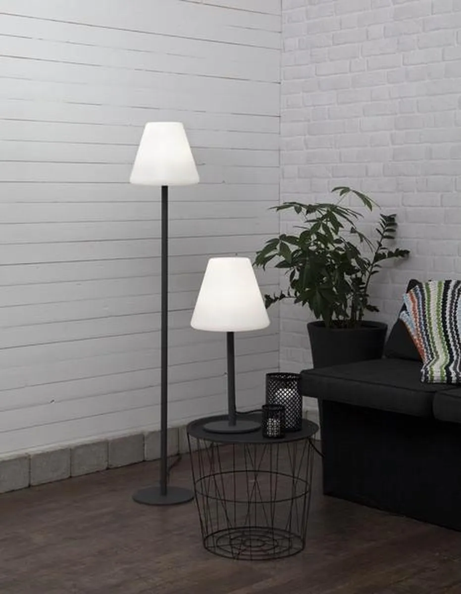Star Trading Kreta Buitenvloerlamp 150cm - Zwart/Wit - afbeelding 6 van 6
