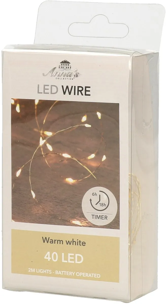Anna's Collection Draadverlichting Goud 40 LED Warm Wit 200cm