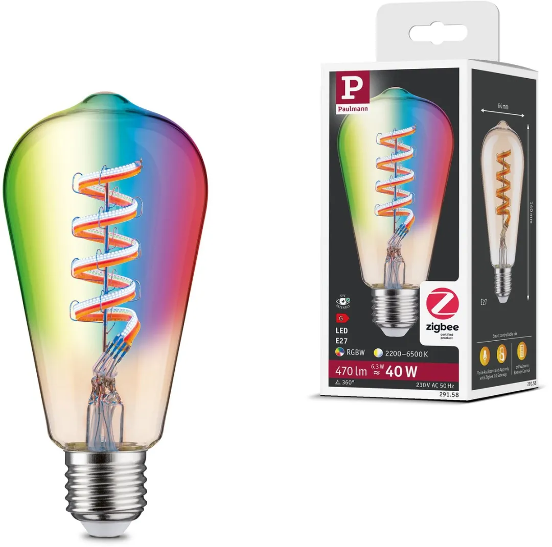 Paulmann Filament LED-kolf ST64 E27 470lm RGBW+