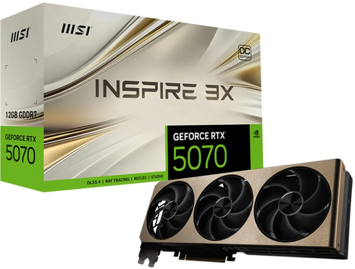 MSI NVIDIA GeForce RTX 5070 12G INSPIRE 3X OC- Videokaart